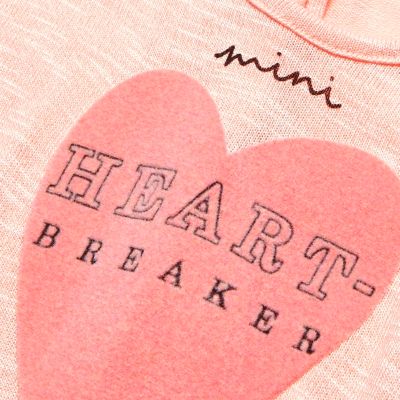 Mini girls pink heart breaker print playsuit